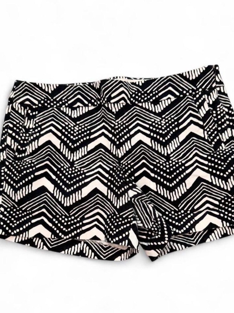 J. Crew Black & White Zigzag High-Waist Women’s Shorts